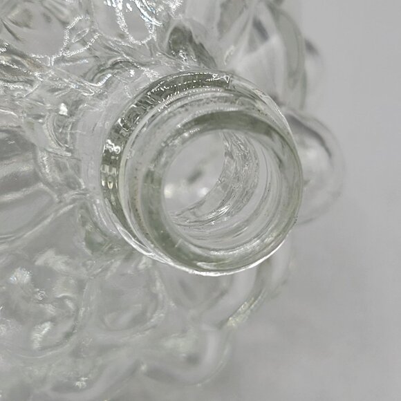 Vintage Grape Cluster Shaped Clear Glass Wine Bottle Screw Cap France - Picture 5 of 8